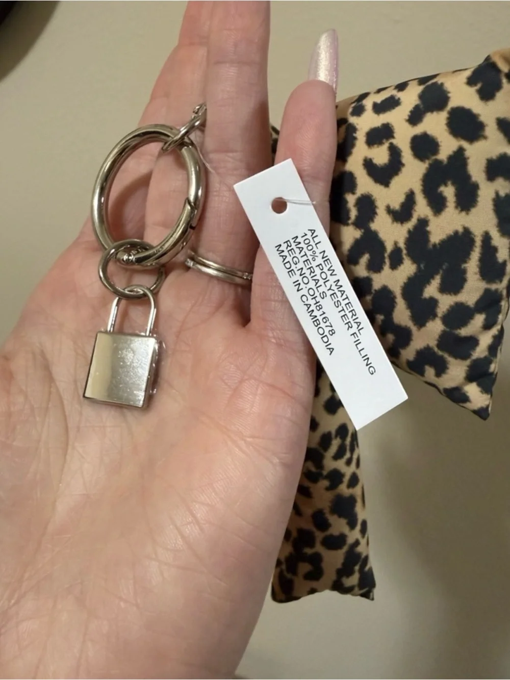 Leopard Print Bow Keychain - NWT